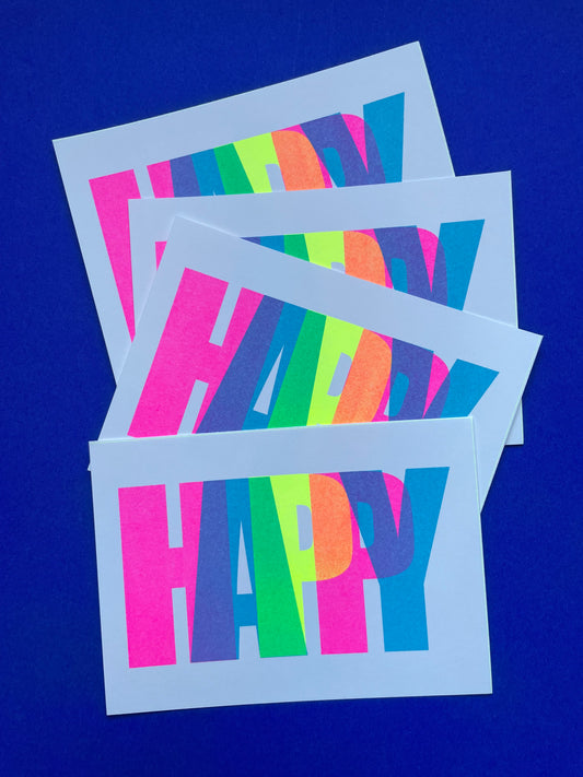 Happy Bday - Risograph print