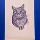 Cat Pim pink - Riso print