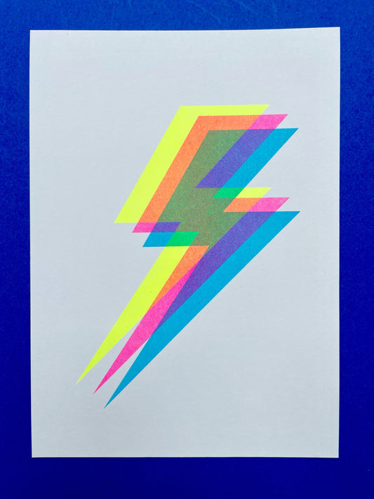 Lightning - Risograph print